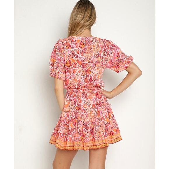 Poupette‎ St. Barth Mini Bona V-Neck in Red Chagal Size Medium - Picture 3 of 13